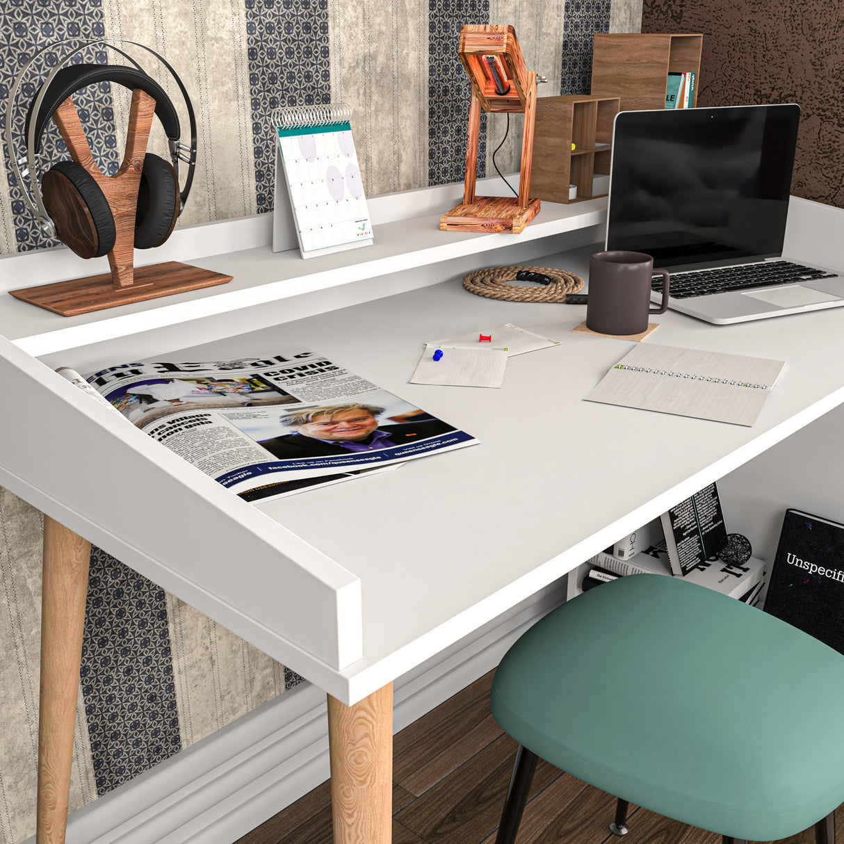 Birou Vanessa, Diverse culori, 122x59x88 cm - Alb | SKU: 322RTC1312 | Birou Vanessa, 122x59x88 cm, varianta Alb, produs pentru amenajarea locuinței, disponibil online în România la CasaMob