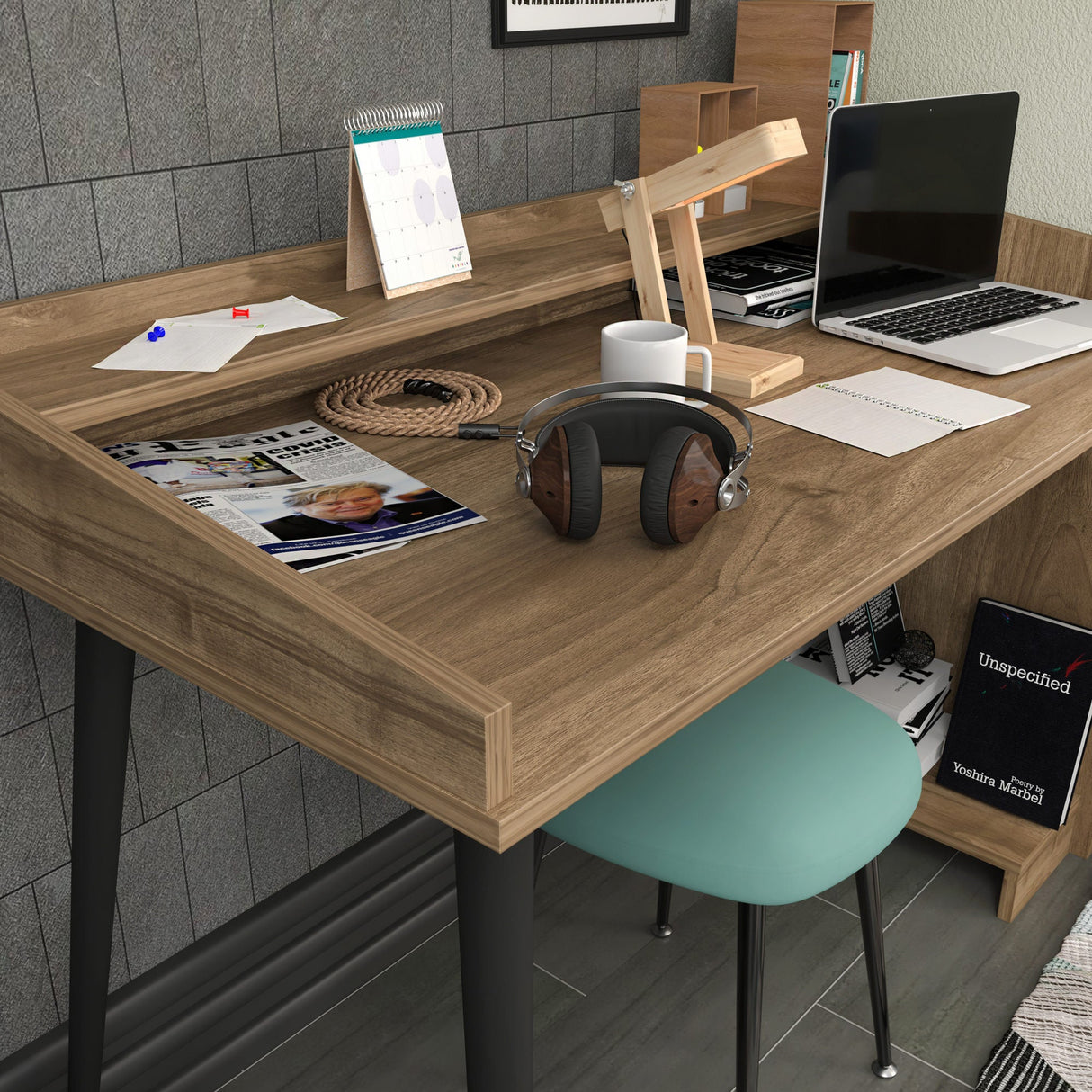 Birou Vanessa, Diverse culori, 122x59x88 cm - Nuc | SKU: 322RTC1313 | Birou Vanessa, 122x59x88 cm, varianta Nuc, produs pentru amenajarea locuinței, disponibil online în România la CasaMob
