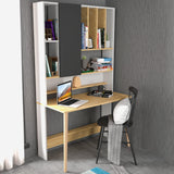 Birou Wood cu biblioteca, 120x60x196.6 cm - Stejar, SKU 322RTC1318