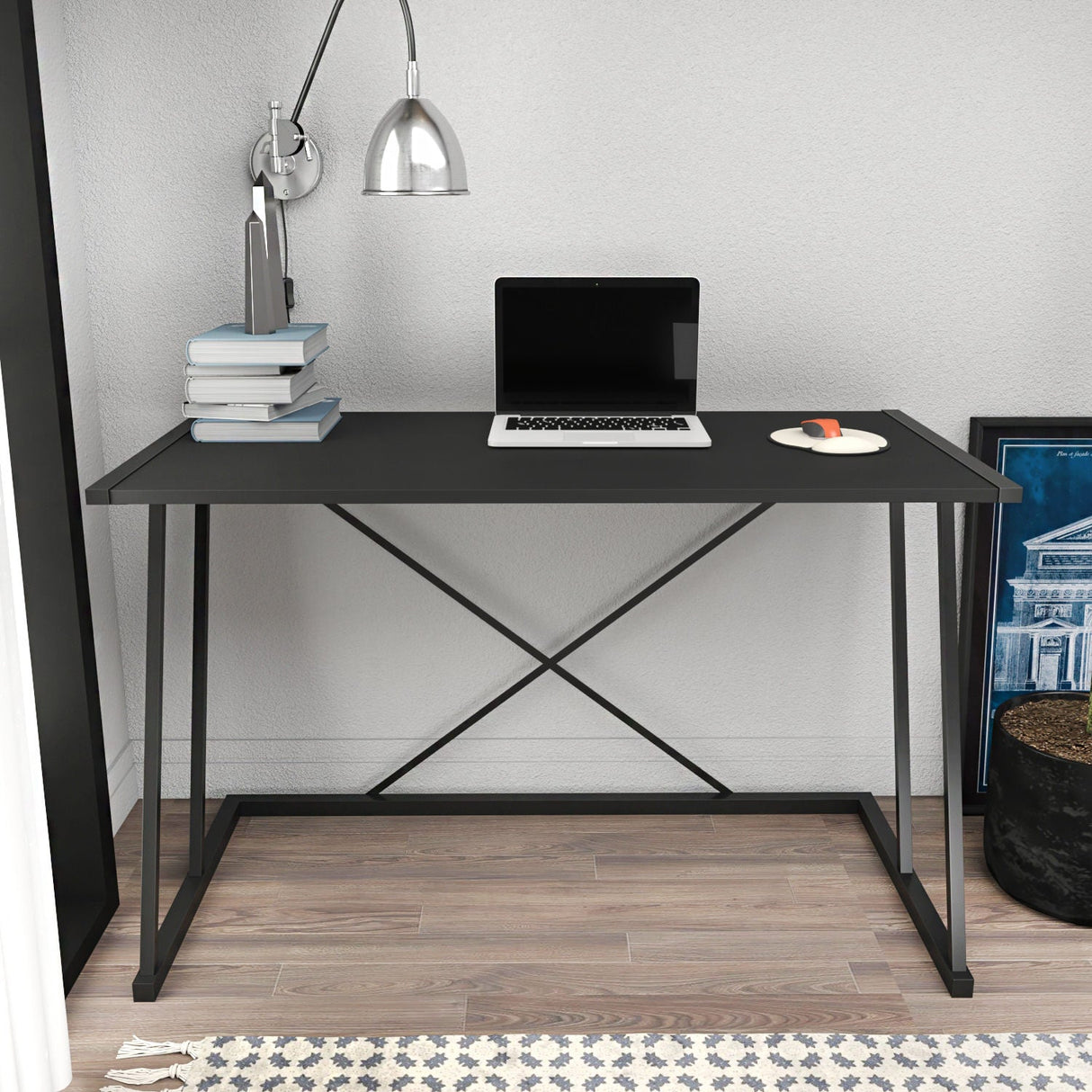 Birou Adelaide, Diverse culori, 114x60x75 cm - Negru - Antracit | SKU: 322RTC1386 | Birou Adelaide, 114x60x75 cm, varianta Negru - Antracit, produs pentru amenajarea locuinței, disponibil online în România la CasaMob