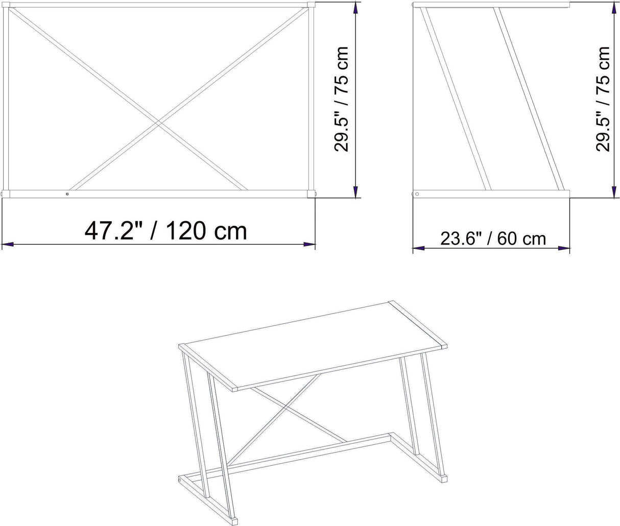 Birou Adelaide, Diverse culori, 114x60x75 cm - Alb | SKU: 322RTC1388 | Birou Adelaide, 114x60x75 cm, varianta Alb, produs pentru amenajarea locuinței, disponibil online în România la CasaMob