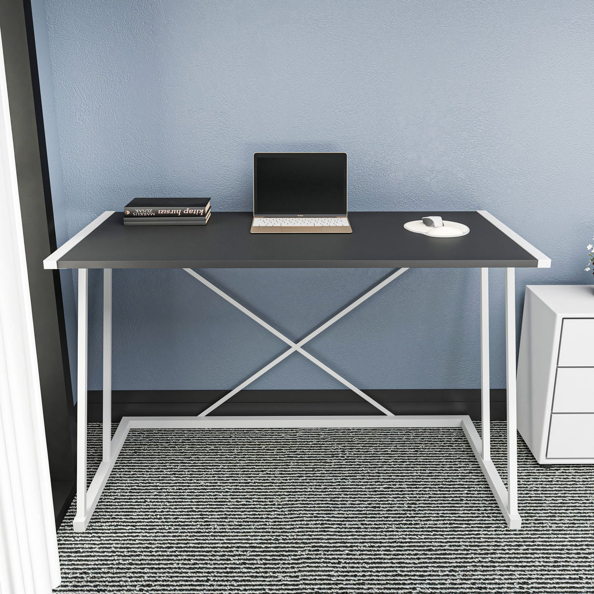Birou Adelaide, Diverse culori, 114x60x75 cm - Alb - Antracit | SKU: 322RTC1390 | Birou Adelaide, 114x60x75 cm, varianta Alb - Antracit, produs pentru amenajarea locuinței, disponibil online în România la CasaMob