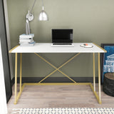 Birou Adelaide, Diverse culori, 114x60x75 cm - Auriu - Alb | SKU: 322RTC1392 | Birou Adelaide, 114x60x75 cm, varianta Auriu - Alb, produs pentru amenajarea locuinței, disponibil online în România la CasaMob