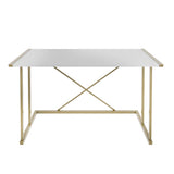 Birou Adelaide, Diverse culori, 114x60x75 cm - Auriu - Alb | SKU: 322RTC1392 | Birou Adelaide, 114x60x75 cm, varianta Auriu - Alb, produs pentru amenajarea locuinței, disponibil online în România la CasaMob