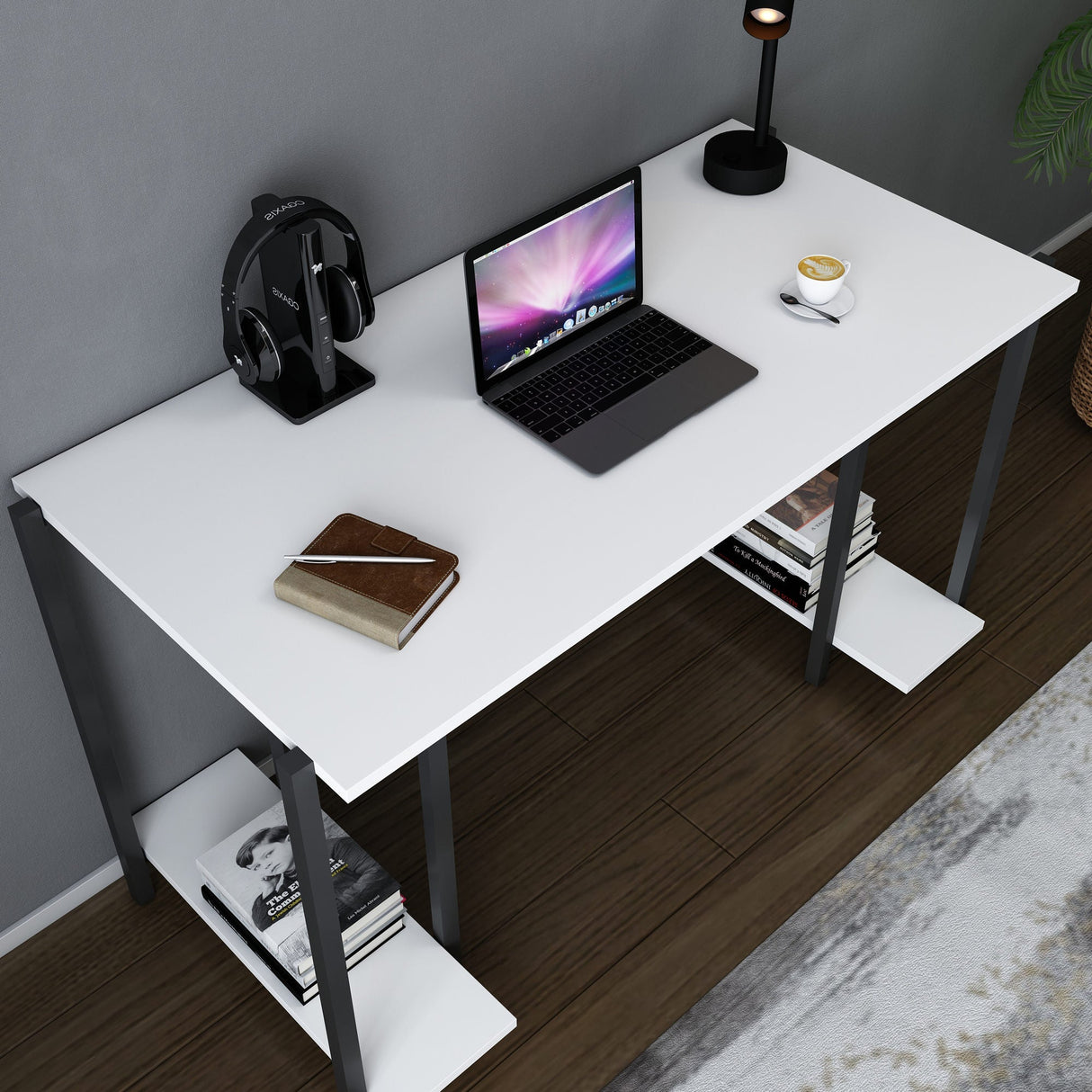 Birou Academy, Diverse culori, 125x60x74 cm - Negru - Alb | SKU: 322RTC1396 | Birou Academy, 125x60x74 cm, varianta Negru - Alb, produs pentru amenajarea locuinței, disponibil online în România la CasaMob