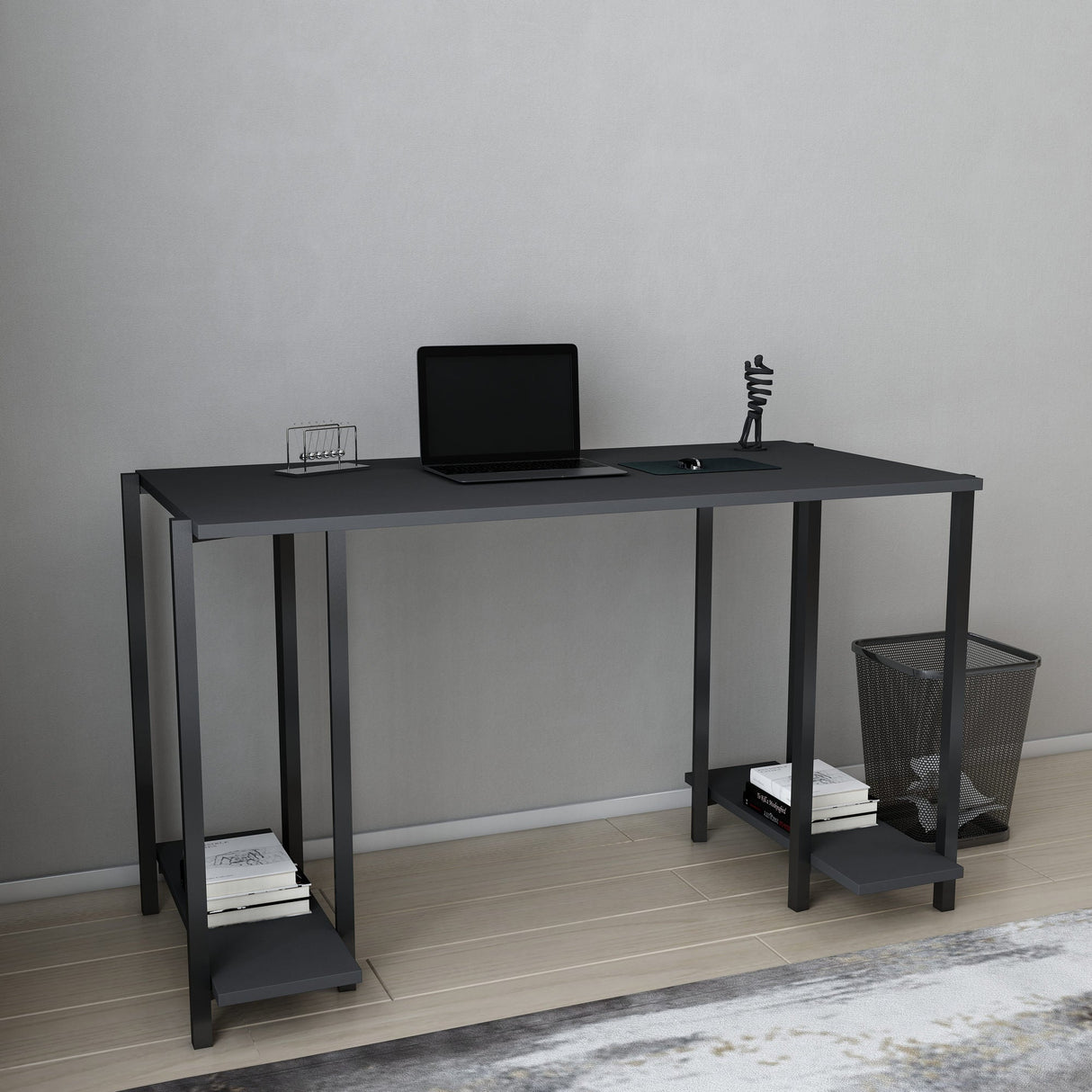 Birou Academy, Diverse culori, 125x60x74 cm - Negru - Antracit | SKU: 322RTC1398 | Birou Academy, 125x60x74 cm, varianta Negru - Antracit, produs pentru amenajarea locuinței, disponibil online în România la CasaMob