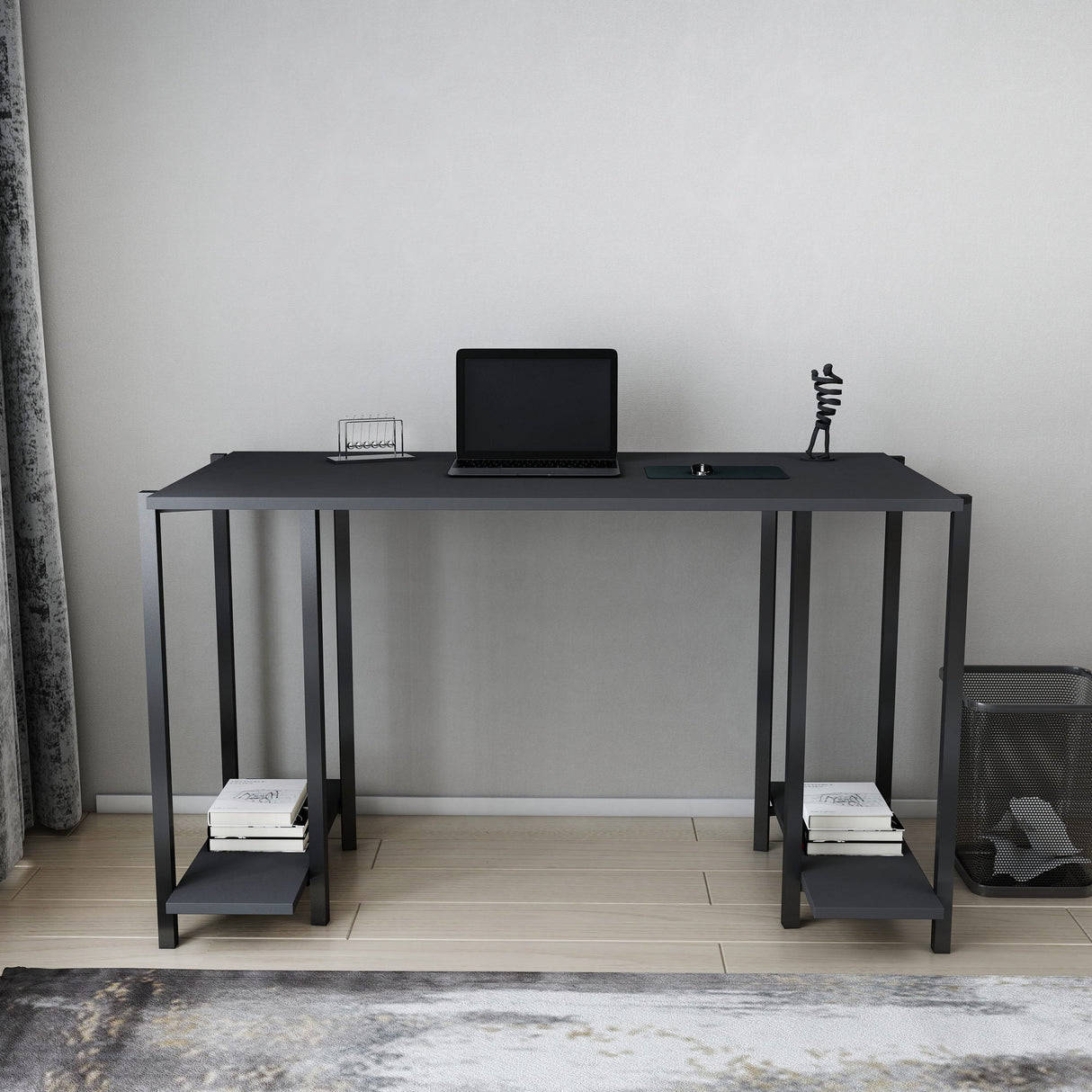 Birou Academy, Diverse culori, 125x60x74 cm - Negru - Antracit | SKU: 322RTC1398 | Birou Academy, 125x60x74 cm, varianta Negru - Antracit, produs pentru amenajarea locuinței, disponibil online în România la CasaMob