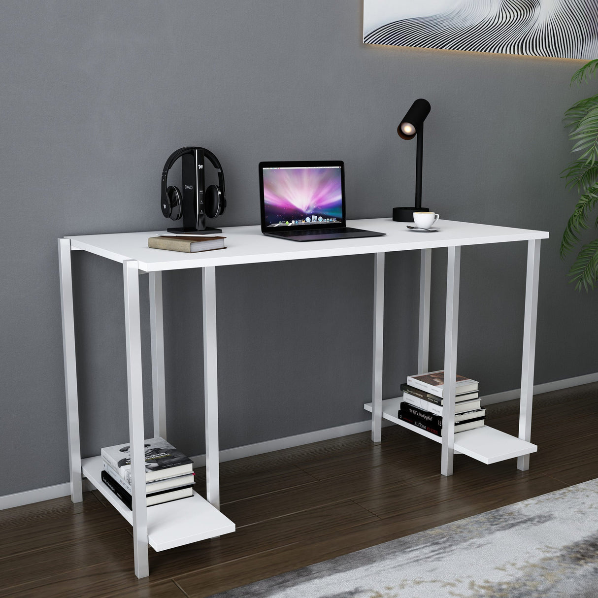 Birou Academy, Diverse culori, 125x60x74 cm - Alb | SKU: 322RTC1401 | Birou Academy, 125x60x74 cm, varianta Alb, produs pentru amenajarea locuinței, disponibil online în România la CasaMob