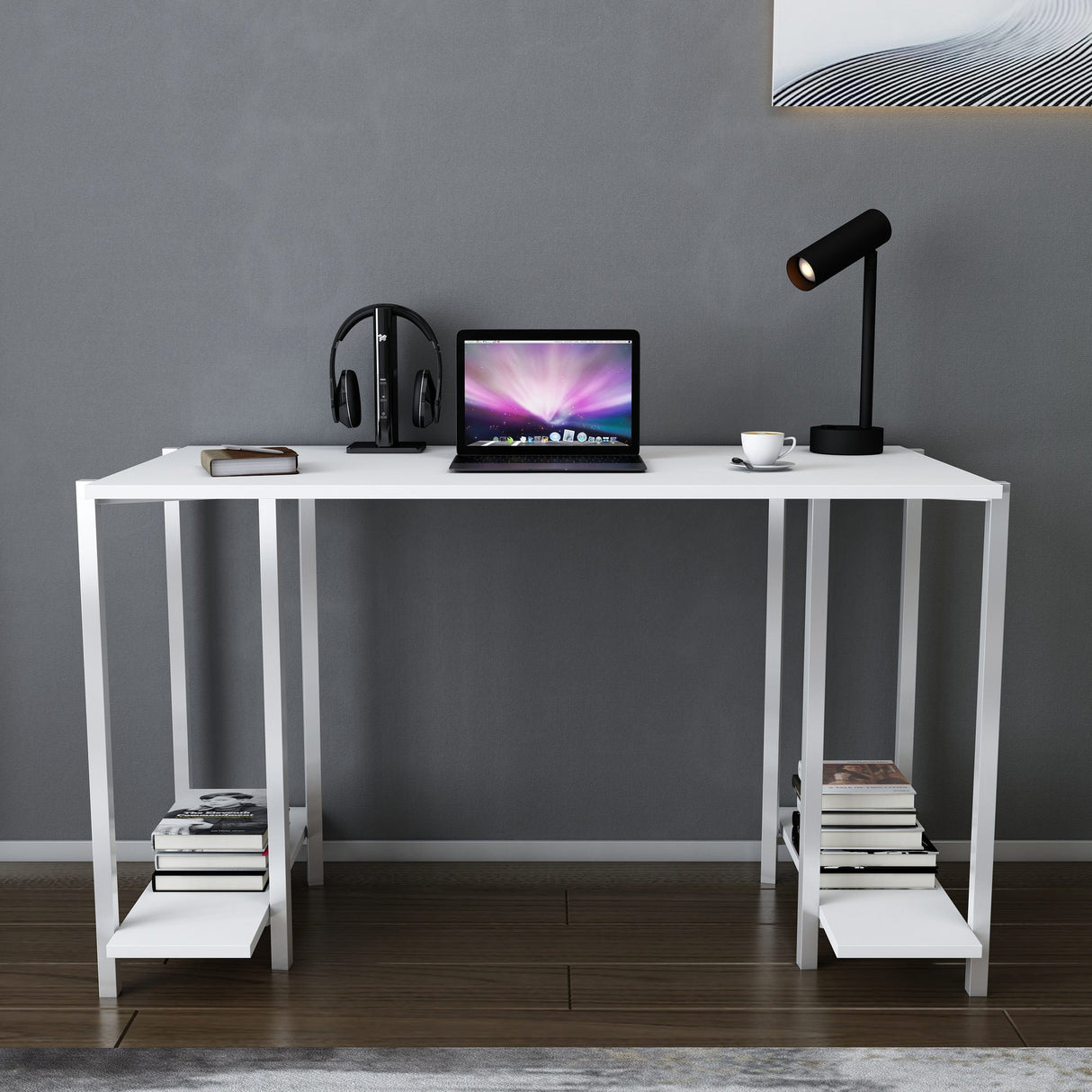 Birou Academy, Diverse culori, 125x60x74 cm - Alb | SKU: 322RTC1401 | Birou Academy, 125x60x74 cm, varianta Alb, produs pentru amenajarea locuinței, disponibil online în România la CasaMob