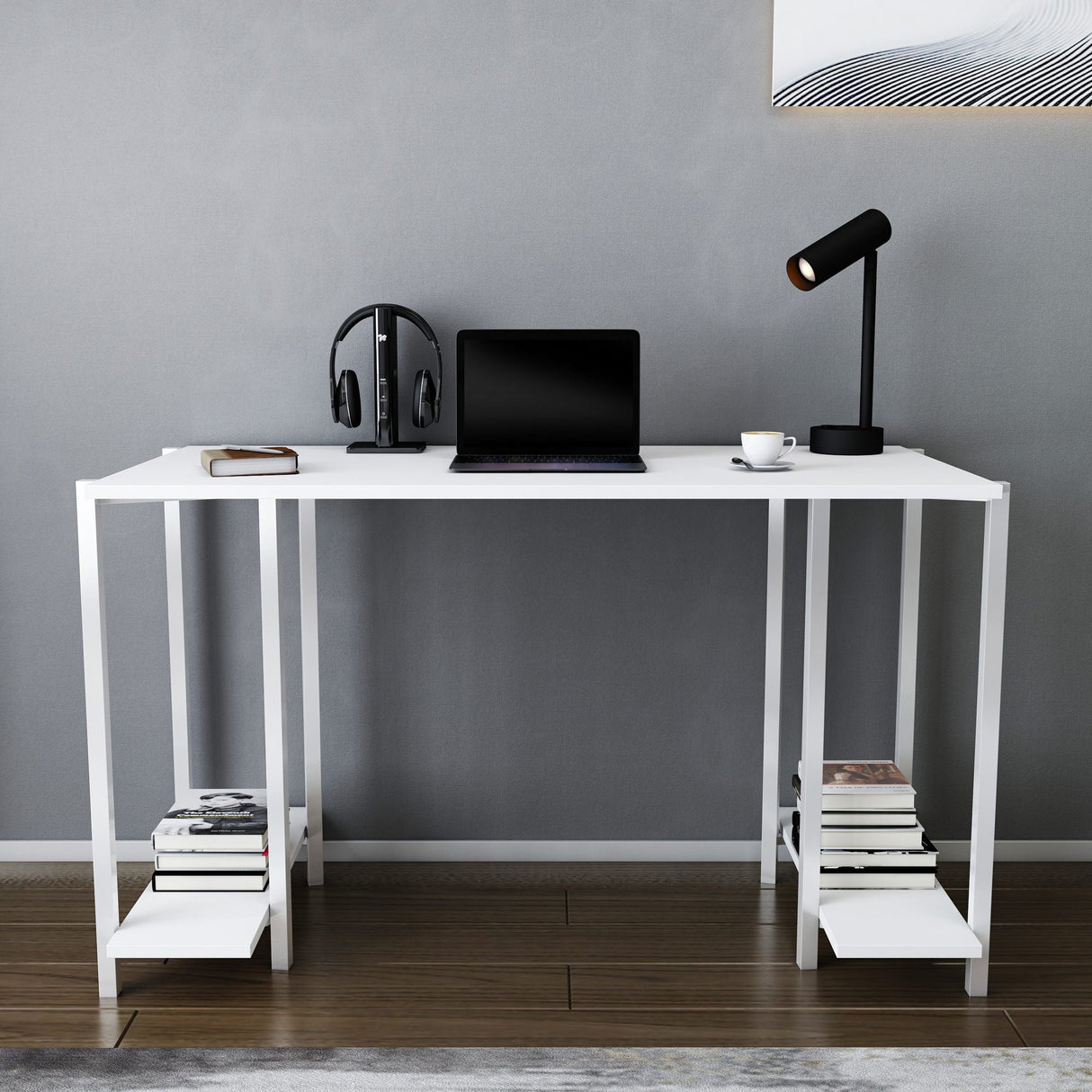 Birou Academy, Diverse culori, 125x60x74 cm - Alb | SKU: 322RTC1401 | Birou Academy, 125x60x74 cm, varianta Alb, produs pentru amenajarea locuinței, disponibil online în România la CasaMob