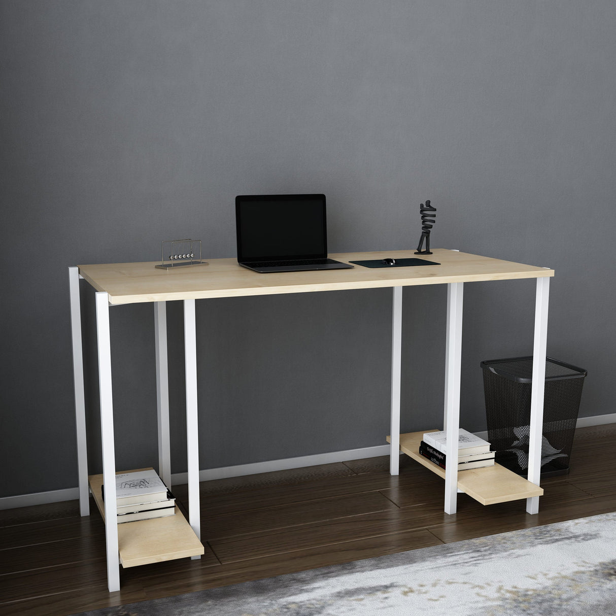 Birou Academy, Diverse culori, 125x60x74 cm - Alb - Stejar | SKU: 322RTC1402 | Birou Academy, 125x60x74 cm, varianta Alb - Stejar, produs pentru amenajarea locuinței, disponibil online în România la CasaMob