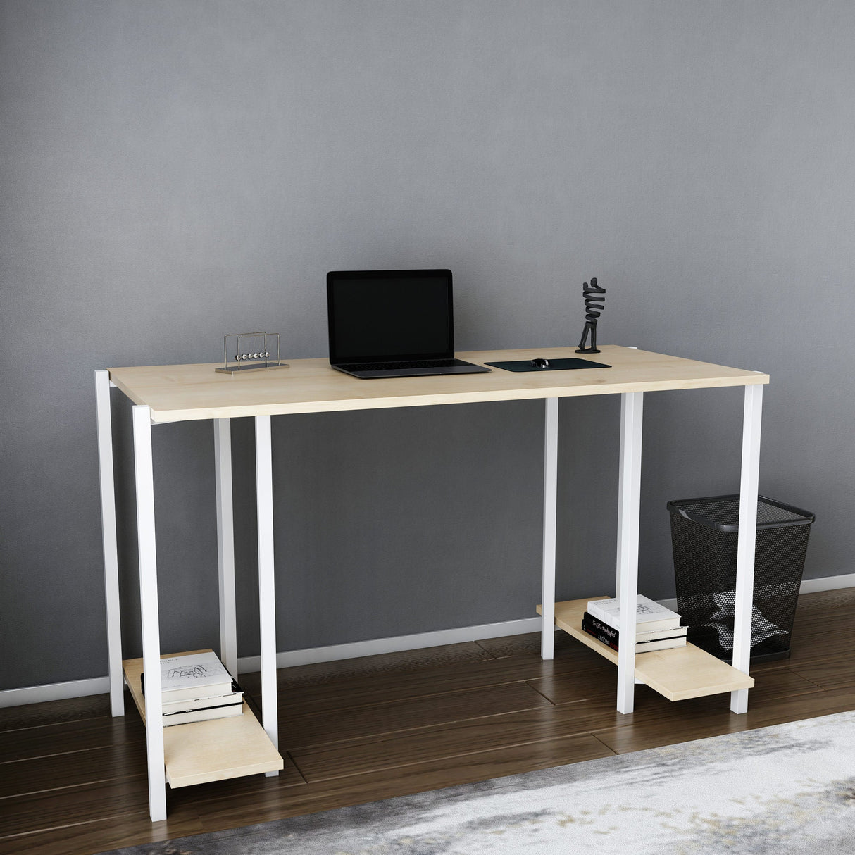 Birou Academy, Diverse culori, 125x60x74 cm - Alb - Stejar | SKU: 322RTC1402 | Birou Academy, 125x60x74 cm, varianta Alb - Stejar, produs pentru amenajarea locuinței, disponibil online în România la CasaMob