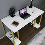Birou Academy, Diverse culori, 125x60x74 cm - Auriu - Alb | SKU: 322RTC1405 | Birou Academy, 125x60x74 cm, varianta Auriu - Alb, produs pentru amenajarea locuinței, disponibil online în România la CasaMob