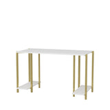 Birou Academy, Diverse culori, 125x60x74 cm - Auriu - Alb | SKU: 322RTC1405 | Birou Academy, 125x60x74 cm, varianta Auriu - Alb, produs pentru amenajarea locuinței, disponibil online în România la CasaMob