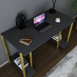 Birou Academy, Diverse culori, 125x60x74 cm - Auriu - Antracit | SKU: 322RTC1407 | Birou Academy, 125x60x74 cm, varianta Auriu - Antracit, produs pentru amenajarea locuinței, disponibil online în România la CasaMob