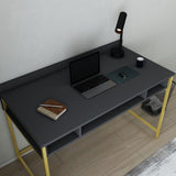 Birou Alma, Diverse culori, 120x60x75 cm - Auriu - Antracit | SKU: 322RTC1419 | Birou Alma, 120x60x75 cm, varianta Auriu - Antracit, produs pentru amenajarea locuinței, disponibil online în România la CasaMob