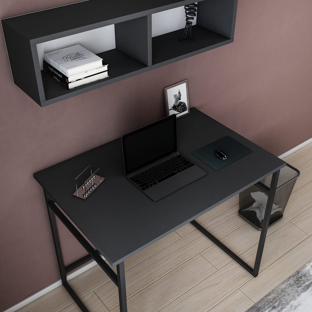 Birou Hussum, Diverse culori, 90x60x75 cm - Negru - Antracit | SKU: 322RTC1423 | Birou Hussum, 90x60x75 cm, varianta Negru - Antracit, produs pentru amenajarea locuinței, disponibil online în România la CasaMob