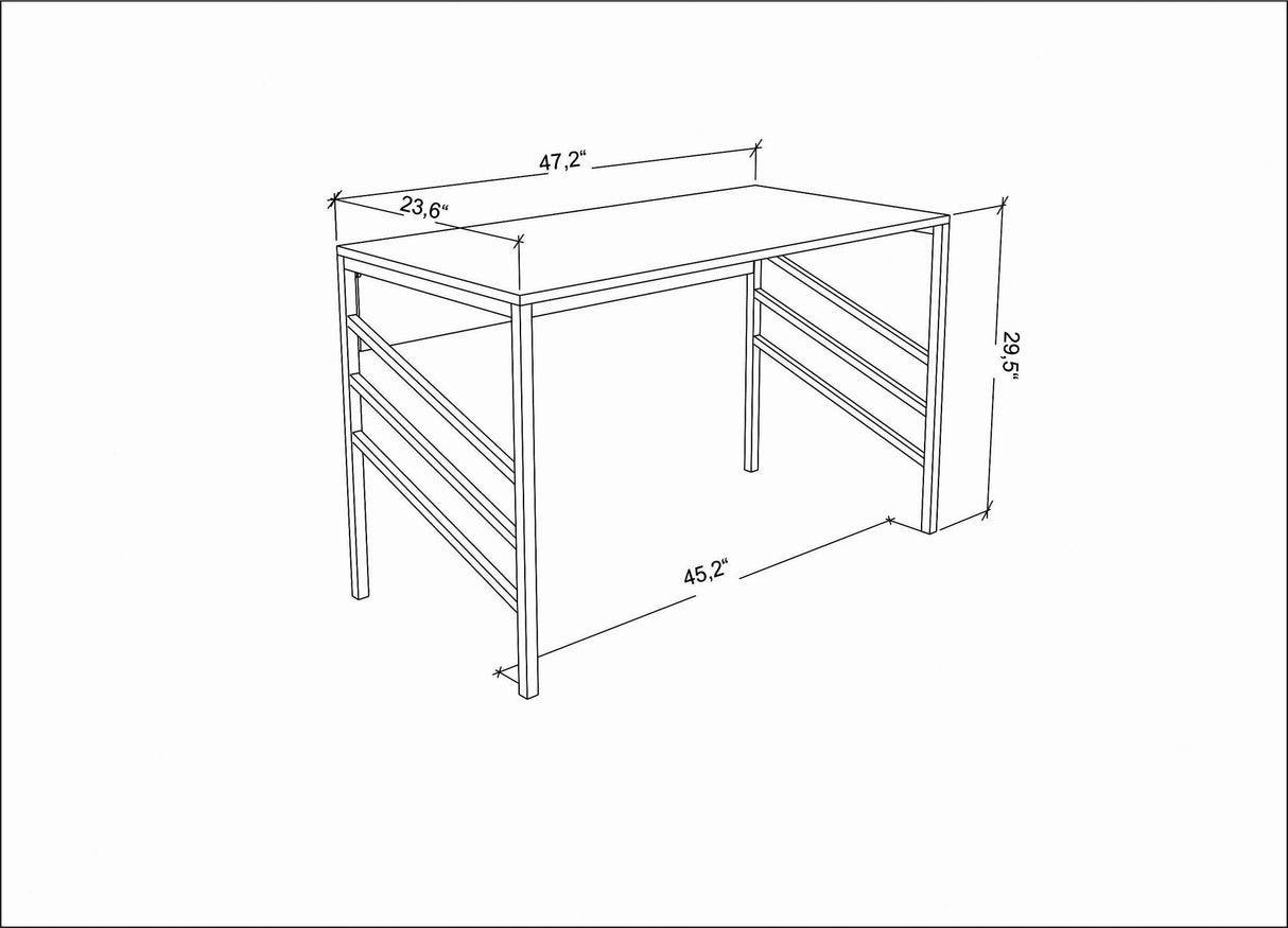 Birou Josephine, Diverse culori, 120x60x75 cm - Alb - Antracit | SKU: 322RTC1439 | Birou Josephine, 120x60x75 cm, varianta Alb - Antracit, produs pentru amenajarea locuinței, disponibil online în România la CasaMob