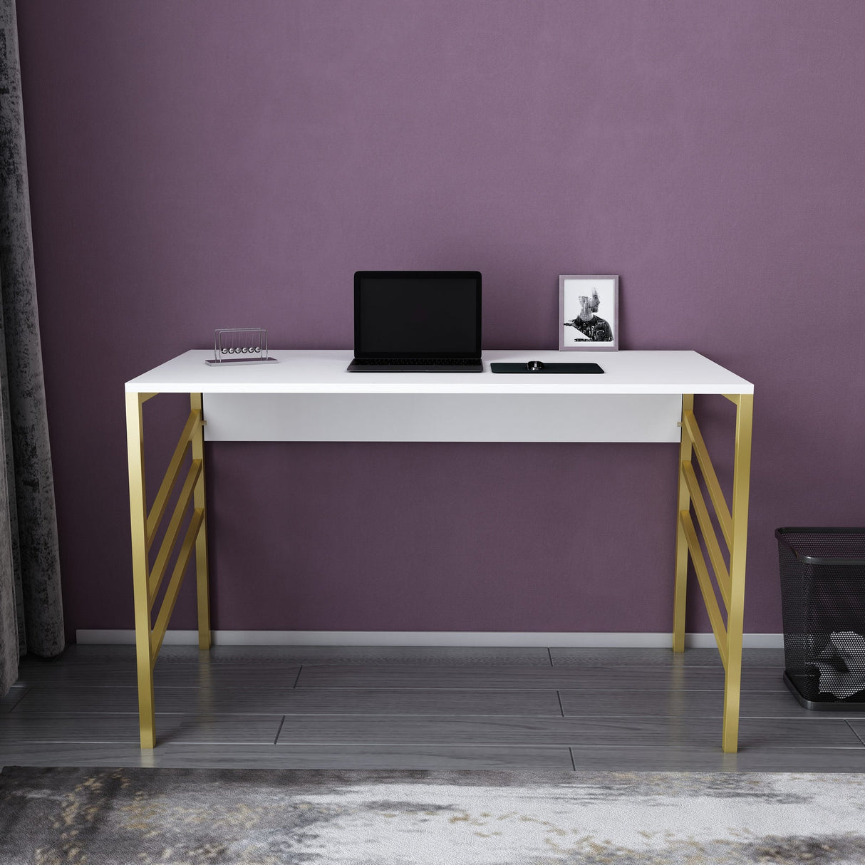 Birou Josephine, Diverse culori, 120x60x75 cm - Auriu - Alb | SKU: 322RTC1441 | Birou Josephine, 120x60x75 cm, varianta Auriu - Alb, produs pentru amenajarea locuinței, disponibil online în România la CasaMob