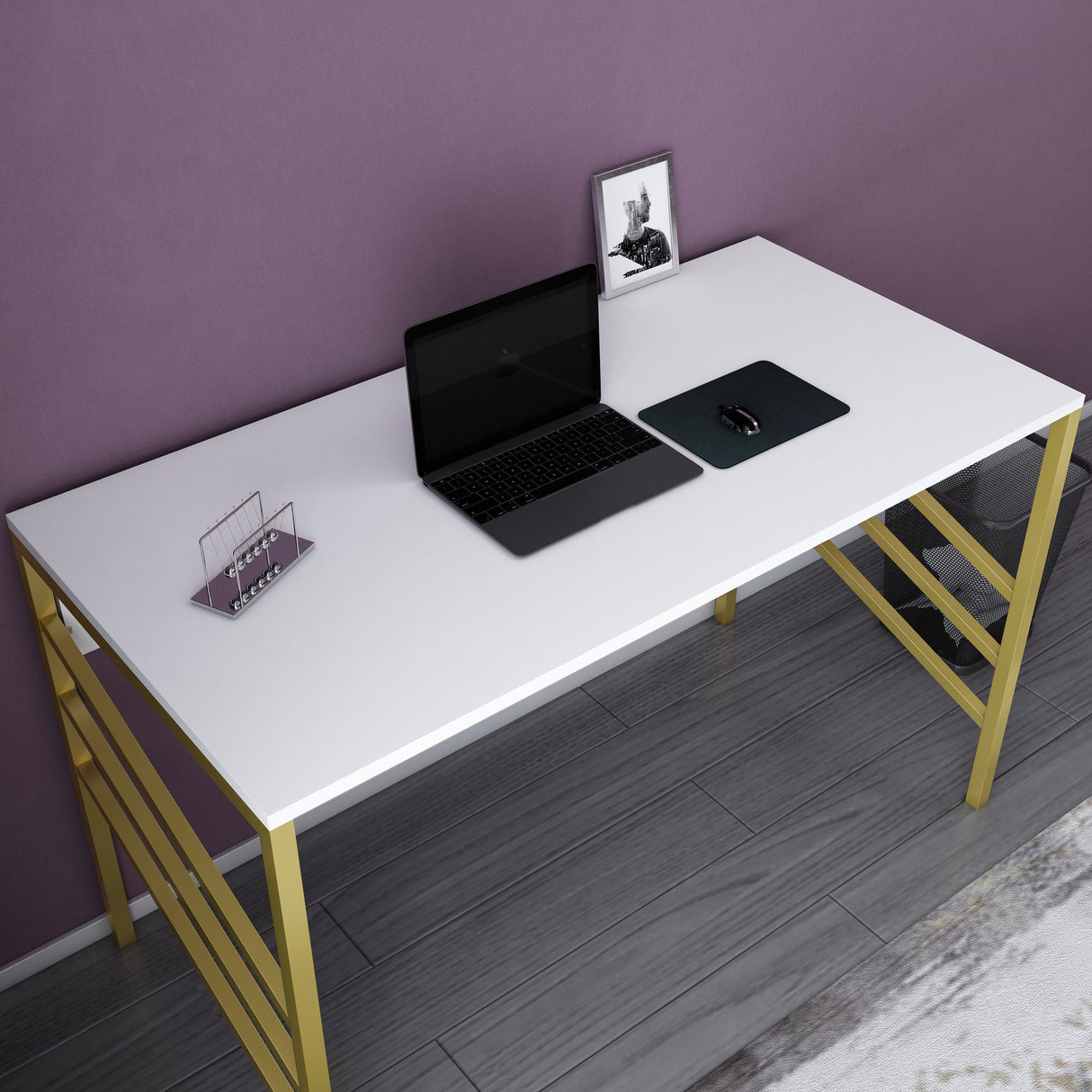 Birou Josephine, Diverse culori, 120x60x75 cm - Auriu - Alb | SKU: 322RTC1441 | Birou Josephine, 120x60x75 cm, varianta Auriu - Alb, produs pentru amenajarea locuinței, disponibil online în România la CasaMob