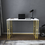 Birou Kane, Diverse culori, 120x60x75 cm - Auriu - Alb | SKU: 322RTC1453 | Birou Kane, 120x60x75 cm, varianta Auriu - Alb, produs pentru amenajarea locuinței, disponibil online în România la CasaMob