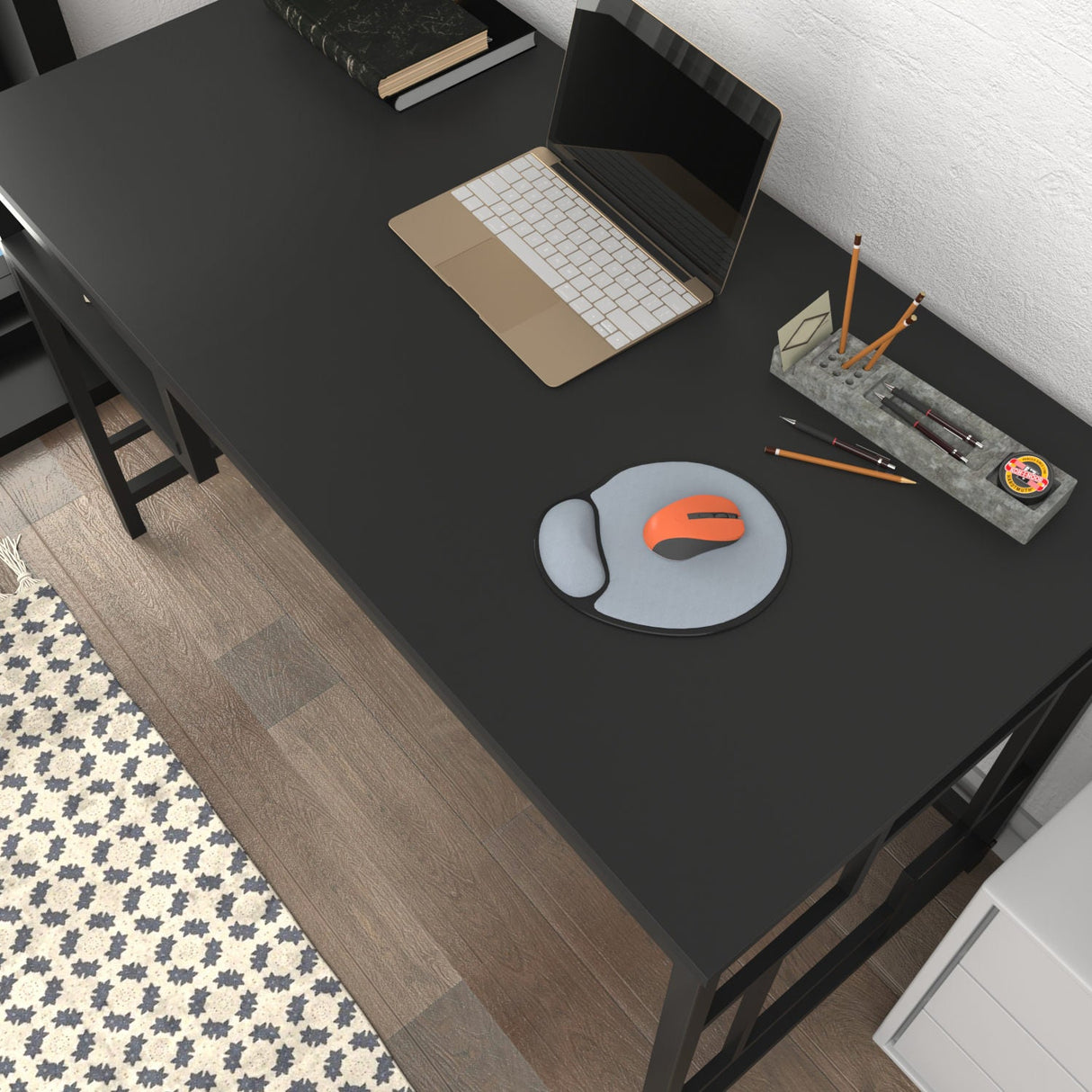 Birou Kennesaw, Diverse culori, 120x60x75 cm - Negru - Antracit | SKU: 322RTC1459 | Birou Kennesaw, 120x60x75 cm, varianta Negru - Antracit, produs pentru amenajarea locuinței, disponibil online în România la CasaMob