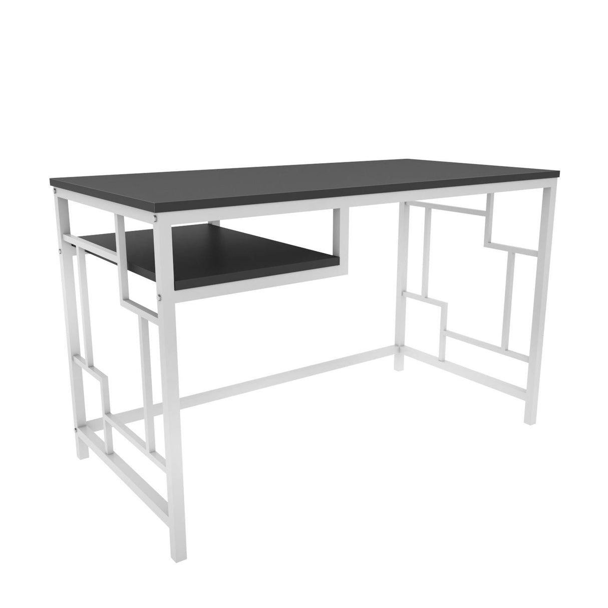 Birou Kennesaw, Diverse culori, 120x60x75 cm - Alb - Antracit | SKU: 322RTC1463 | Birou Kennesaw, 120x60x75 cm, varianta Alb - Antracit, produs pentru amenajarea locuinței, disponibil online în România la CasaMob