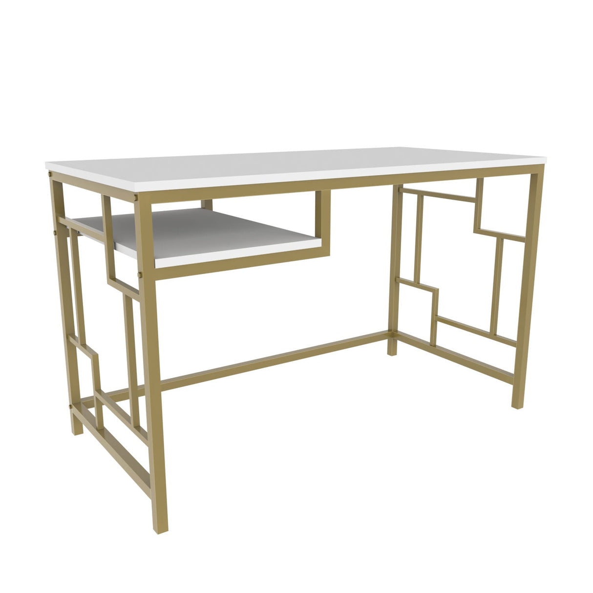 Birou Kennesaw, Diverse culori, 120x60x75 cm - Auriu - Alb | SKU: 322RTC1465 | Birou Kennesaw, 120x60x75 cm, varianta Auriu - Alb, produs pentru amenajarea locuinței, disponibil online în România la CasaMob