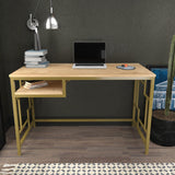 Birou Kennesaw, Diverse culori, 120x60x75 cm - Auriu - Stejar | SKU: 322RTC1466 | Birou Kennesaw, 120x60x75 cm, varianta Auriu - Stejar, produs pentru amenajarea locuinței, disponibil online în România la CasaMob