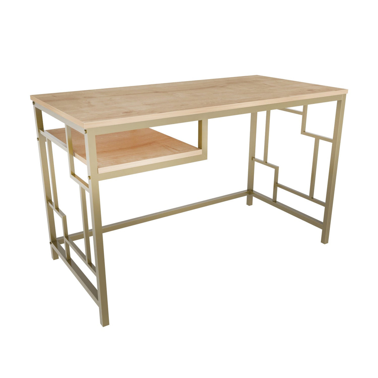 Birou Kennesaw, Diverse culori, 120x60x75 cm - Auriu - Stejar | SKU: 322RTC1466 | Birou Kennesaw, 120x60x75 cm, varianta Auriu - Stejar, produs pentru amenajarea locuinței, disponibil online în România la CasaMob