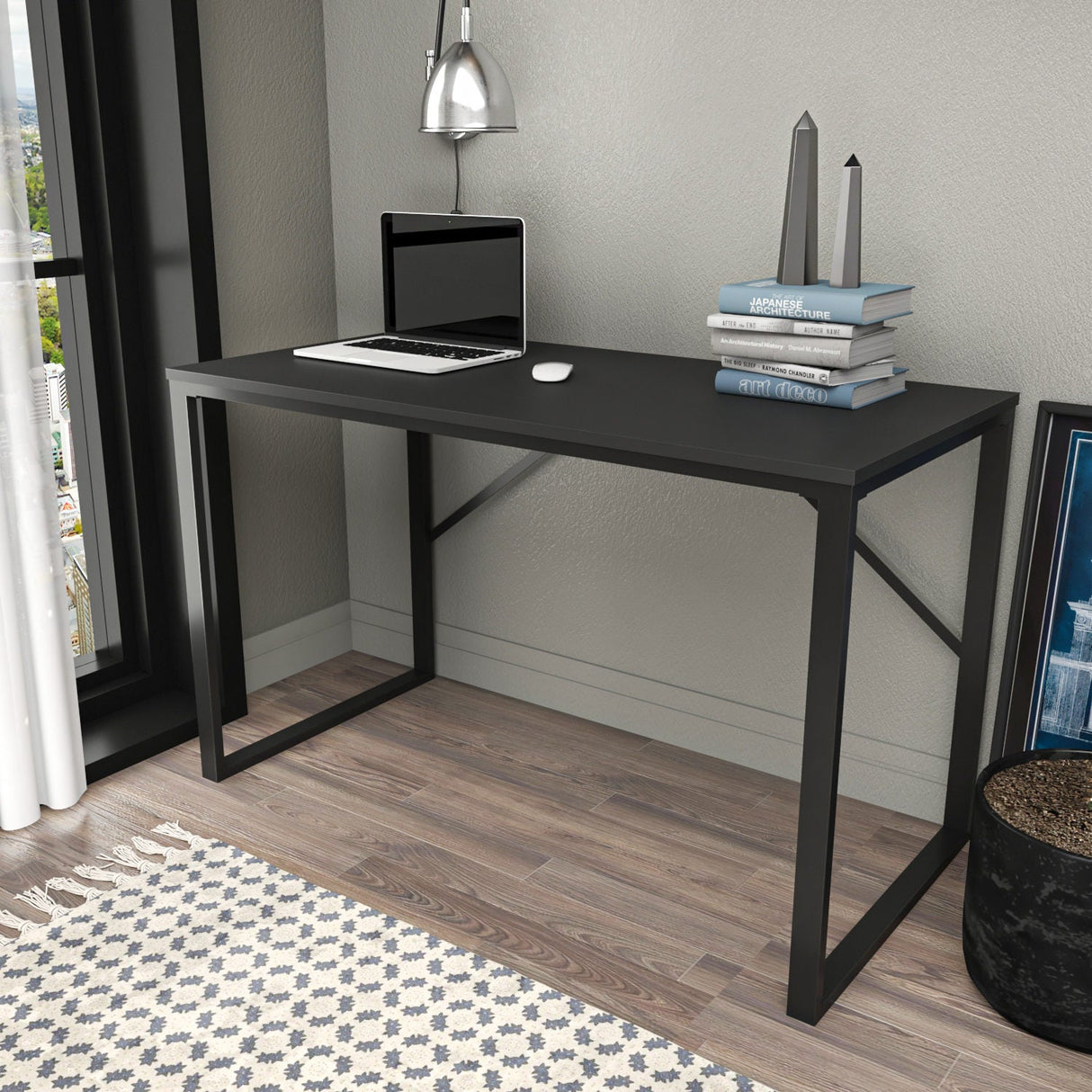Birou Layton, Diverse culori, 120x60x74 cm - Negru - Antracit | SKU: 322RTC1471 | Birou Layton, 120x60x74 cm, varianta Negru - Antracit, produs pentru amenajarea locuinței, disponibil online în România la CasaMob