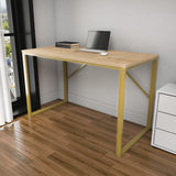 Birou Layton, Diverse culori, 120x60x74 cm - Auriu - Stejar | SKU: 322RTC1478 | Birou Layton, 120x60x74 cm, varianta Auriu - Stejar, produs pentru amenajarea locuinței, disponibil online în România la CasaMob