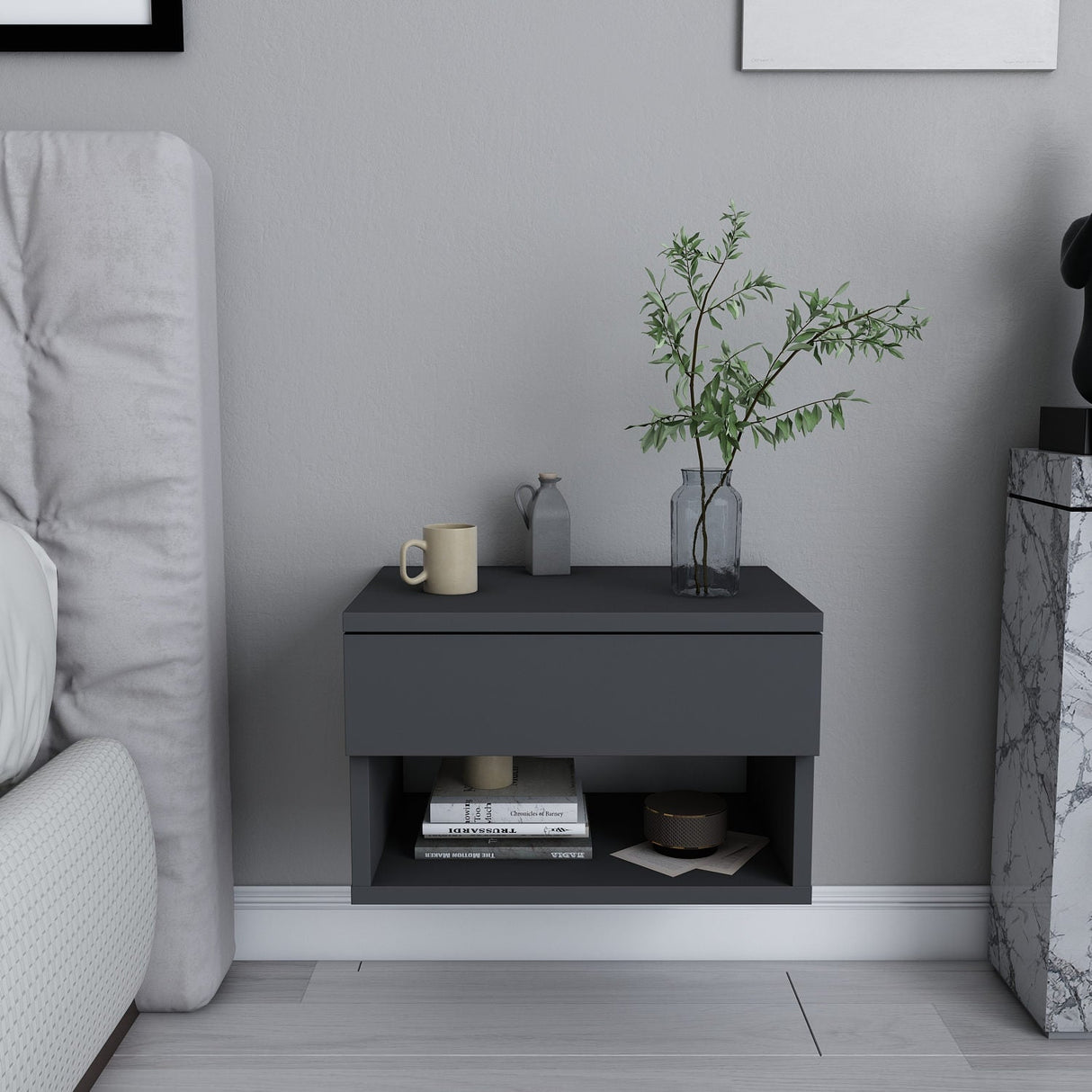 Noptieră Jamot, Diverse culori, 45x29x32 cm - Antracit | SKU: 322RTC1611 | Noptieră Jamot, 45x29x32 cm, varianta Antracit, produs pentru amenajarea locuinței, disponibil online în România la CasaMob