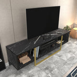 Comodă TV Asal 150, Diverse culori, 150x35x40 cm - Negru - Auriu | SKU: 322RTC2108 | Comodă TV Asal 150, 150x35x40 cm, varianta Negru - Auriu, produs pentru amenajarea locuinței, disponibil online în România la CasaMob