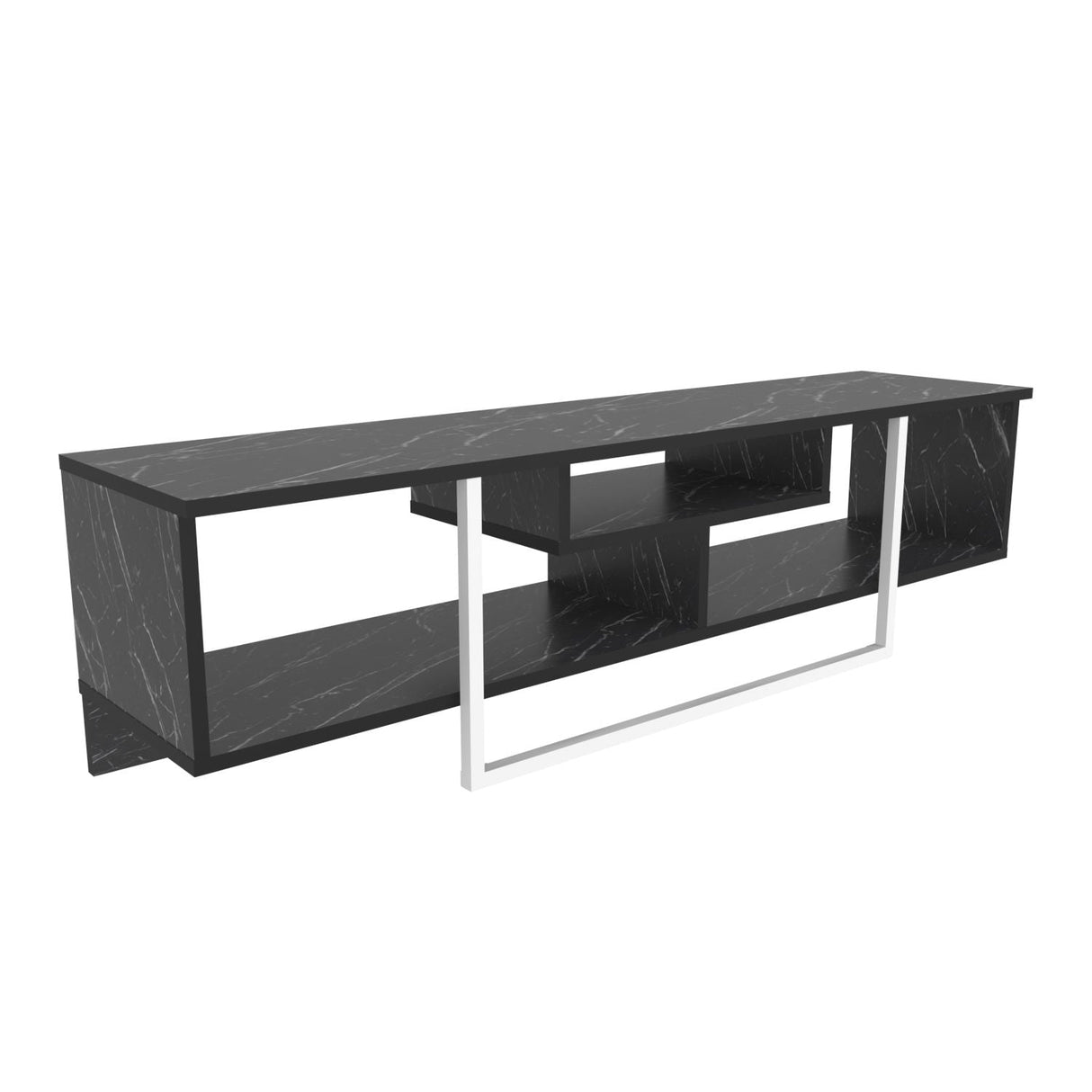 Comodă TV Asal 150, Diverse culori, 150x35x40 cm - Negru - Alb | SKU: 322RTC2109 | Comodă TV Asal 150, 150x35x40 cm, varianta Negru - Alb, produs pentru amenajarea locuinței, disponibil online în România la CasaMob