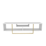 Comodă TV Asal 150, Diverse culori, 150x35x40 cm - Alb - Auriu | SKU: 322RTC2115 | Comodă TV Asal 150, 150x35x40 cm, varianta Alb - Auriu, produs pentru amenajarea locuinței, disponibil online în România la CasaMob