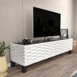 Comodă TV Lerze, Diverse culori, 149x35x38 cm - Alb - Negru | SKU: 322RTC2144 | Comodă TV Lerze, 149x35x38 cm, varianta Alb - Negru, produs pentru amenajarea locuinței, disponibil online în România la CasaMob