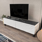 Comodă TV Lerze, Diverse culori, 149x35x38 cm - Alb - Negru | SKU: 322RTC2144 | Comodă TV Lerze, 149x35x38 cm, varianta Alb - Negru, produs pentru amenajarea locuinței, disponibil online în România la CasaMob