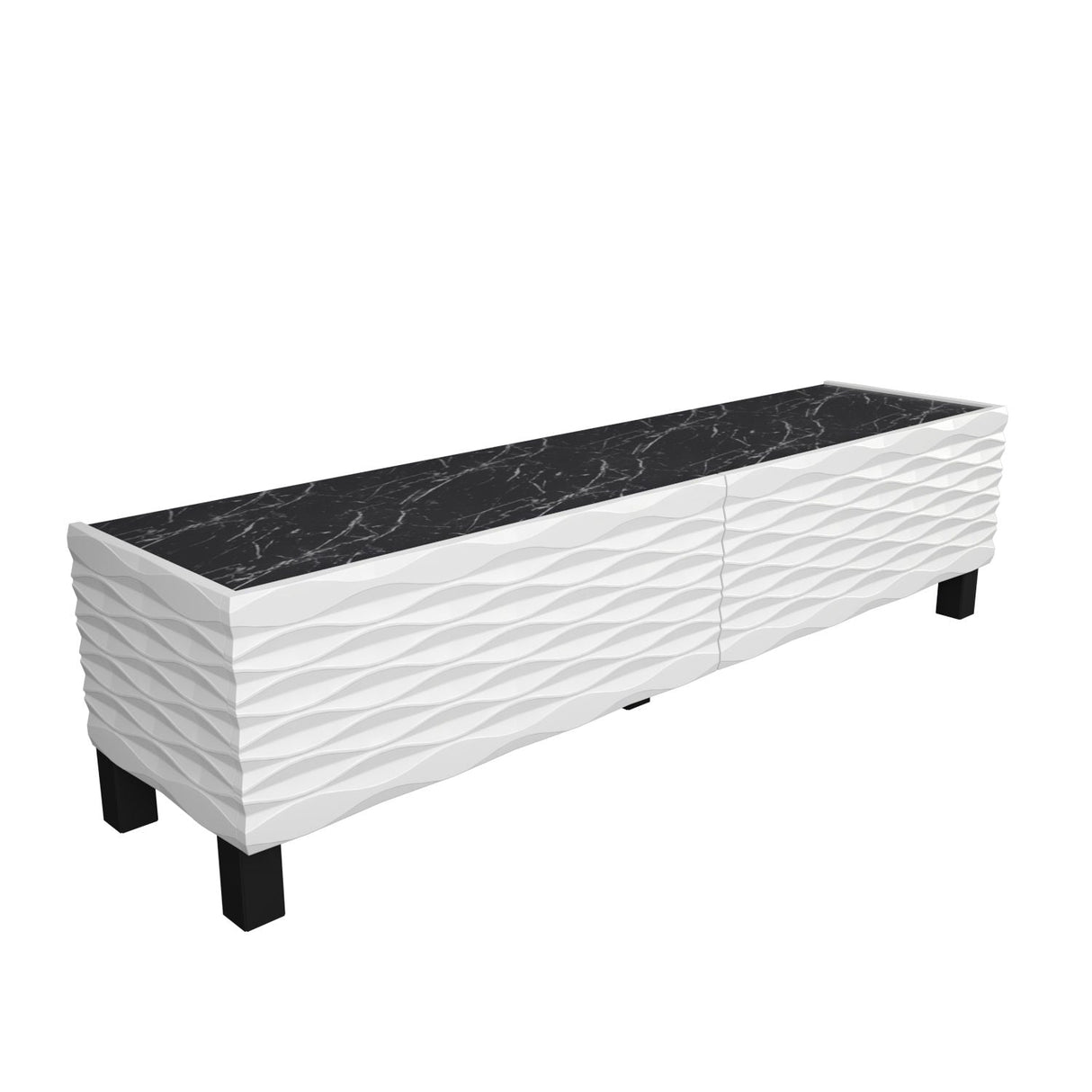 Comodă TV Lerze, Diverse culori, 149x35x38 cm - Alb - Negru | SKU: 322RTC2144 | Comodă TV Lerze, 149x35x38 cm, varianta Alb - Negru, produs pentru amenajarea locuinței, disponibil online în România la CasaMob