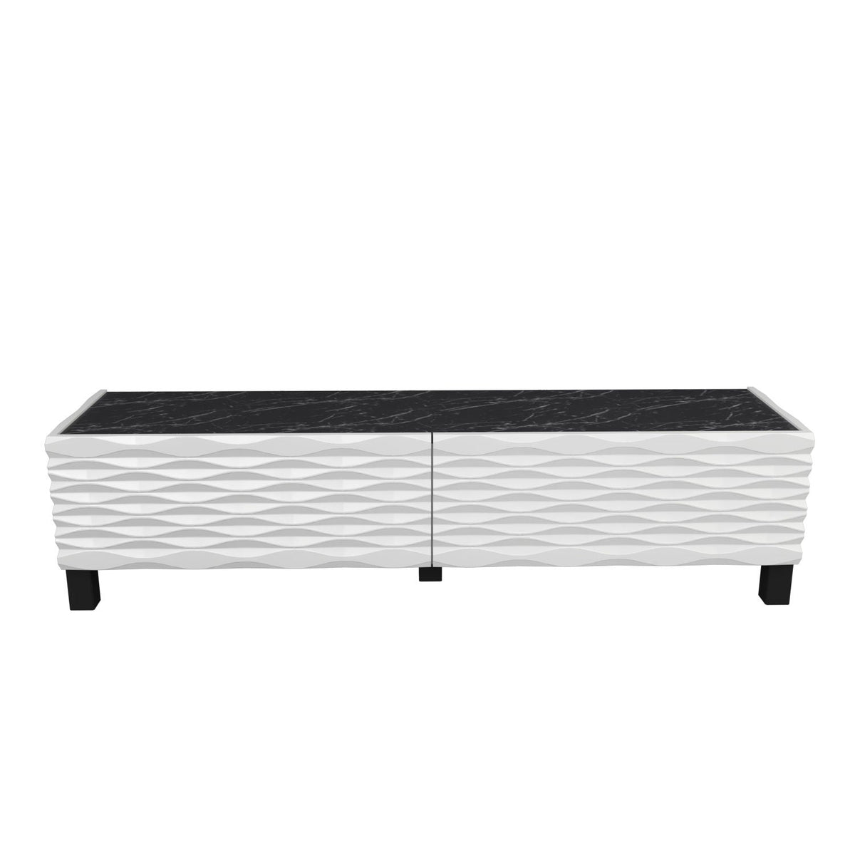 Alb - Negru | SKU: 322RTC2144 | Comodă TV Lerze, 149x35x38 cm, varianta Alb - Negru, produs pentru amenajarea locuinței, disponibil online în România la CasaMob