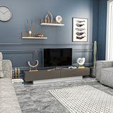 Comodă TV Lusi, Diverse culori, 180x31x40 cm - Alb - Maro | SKU: 322RTC2153 | Comodă TV Lusi, 180x31x40 cm, varianta Alb - Maro, produs pentru amenajarea locuinței, disponibil online în România la CasaMob