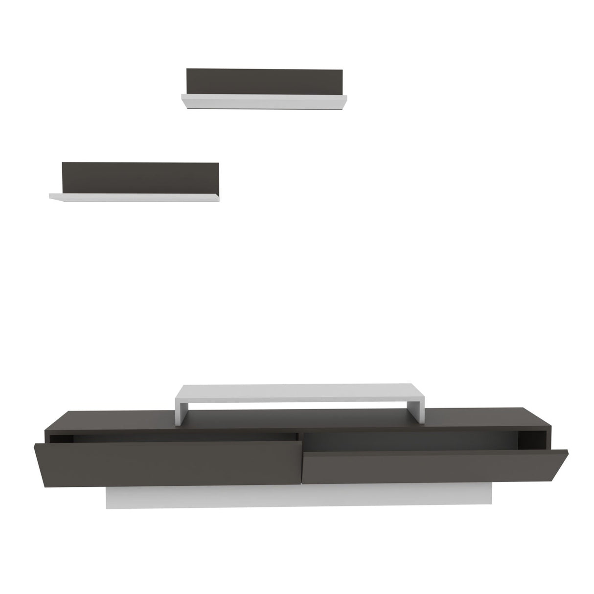 Comodă TV Lusi, Diverse culori, 180x31x40 cm - Alb - Maro | SKU: 322RTC2153 | Comodă TV Lusi, 180x31x40 cm, varianta Alb - Maro, produs pentru amenajarea locuinței, disponibil online în România la CasaMob
