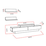 Comodă TV Lusi, Diverse culori, 180x31x40 cm - Alb - Maro | SKU: 322RTC2153 | Comodă TV Lusi, 180x31x40 cm, varianta Alb - Maro, produs pentru amenajarea locuinței, disponibil online în România la CasaMob