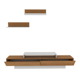 Comodă TV Lusi, Diverse culori, 180x31x40 cm - Alb - Teak | SKU: 322RTC2155 | Comodă TV Lusi, 180x31x40 cm, varianta Alb - Teak, produs pentru amenajarea locuinței, disponibil online în România la CasaMob