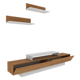 Comodă TV Lusi, Diverse culori, 180x31x40 cm - Alb - Teak | SKU: 322RTC2155 | Comodă TV Lusi, 180x31x40 cm, varianta Alb - Teak, produs pentru amenajarea locuinței, disponibil online în România la CasaMob