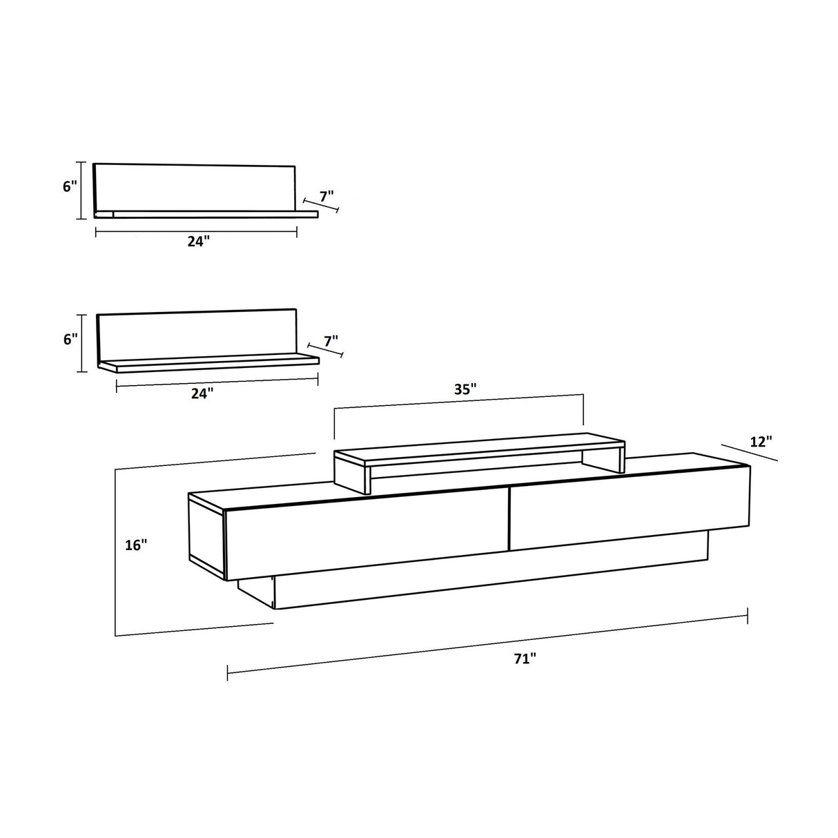 Comodă TV Lusi, Diverse culori, 180x31x40 cm - Alb - Nuc | SKU: 322RTC2156 | Comodă TV Lusi, 180x31x40 cm, varianta Alb - Nuc, produs pentru amenajarea locuinței, disponibil online în România la CasaMob