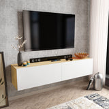 Comodă TV Poling, Diverse culori, 160x37x34 cm - Alb - Sapphire | SKU: 322RTC2172 | Comodă TV Poling, 160x37x34 cm, varianta Alb - Sapphire, produs pentru amenajarea locuinței, disponibil online în România la CasaMob