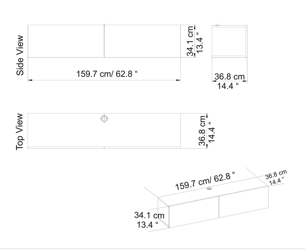 Comodă TV Poling, Diverse culori, 160x37x34 cm - Alb - Nuc | SKU: 322RTC2173 | Comodă TV Poling, 160x37x34 cm, varianta Alb - Nuc, produs pentru amenajarea locuinței, disponibil online în România la CasaMob