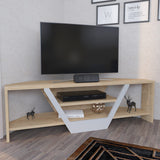 Comodă TV Sares, Diverse culori, 120x35x37 cm - Alb - Stejar | SKU: 322RTC2178 | Comodă TV Sares, 120x35x37 cm, varianta Alb - Stejar, produs pentru amenajarea locuinței, disponibil online în România la CasaMob