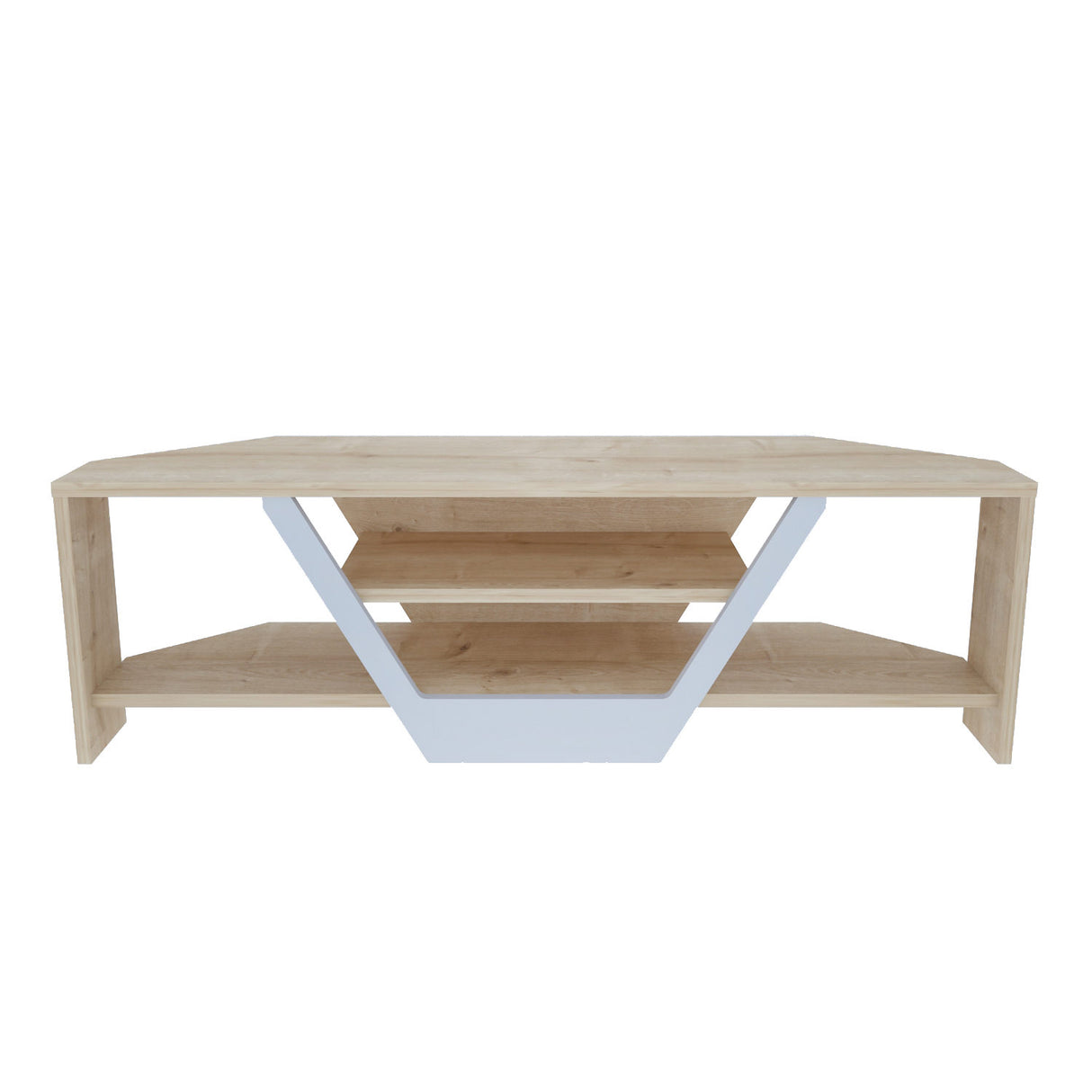 Comodă TV Sares, Diverse culori, 120x35x37 cm - Alb - Stejar | SKU: 322RTC2178 | Comodă TV Sares, 120x35x37 cm, varianta Alb - Stejar, produs pentru amenajarea locuinței, disponibil online în România la CasaMob
